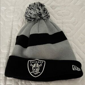 Raiders Gray and Black Beanie